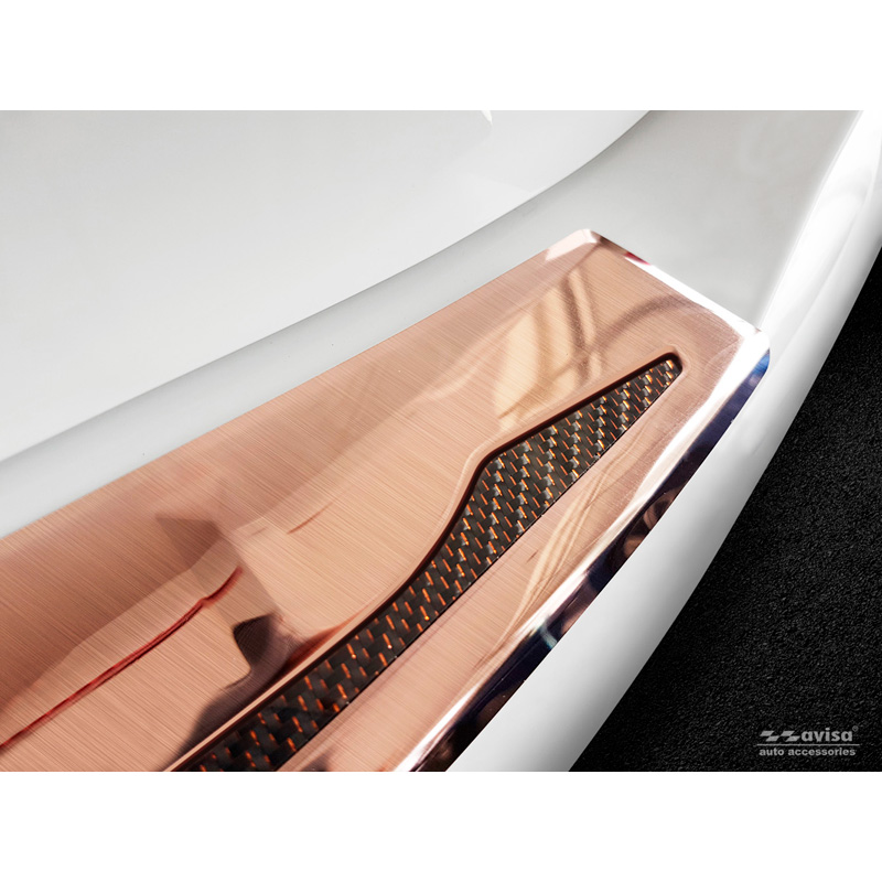 Stainless Steel Rear bumper protector 'Deluxe'  BMW X3 G01 M-Package 2017-2021 & FL 2021- 'Performance' Copper 'Brushed Mirror'/Copper Carbon