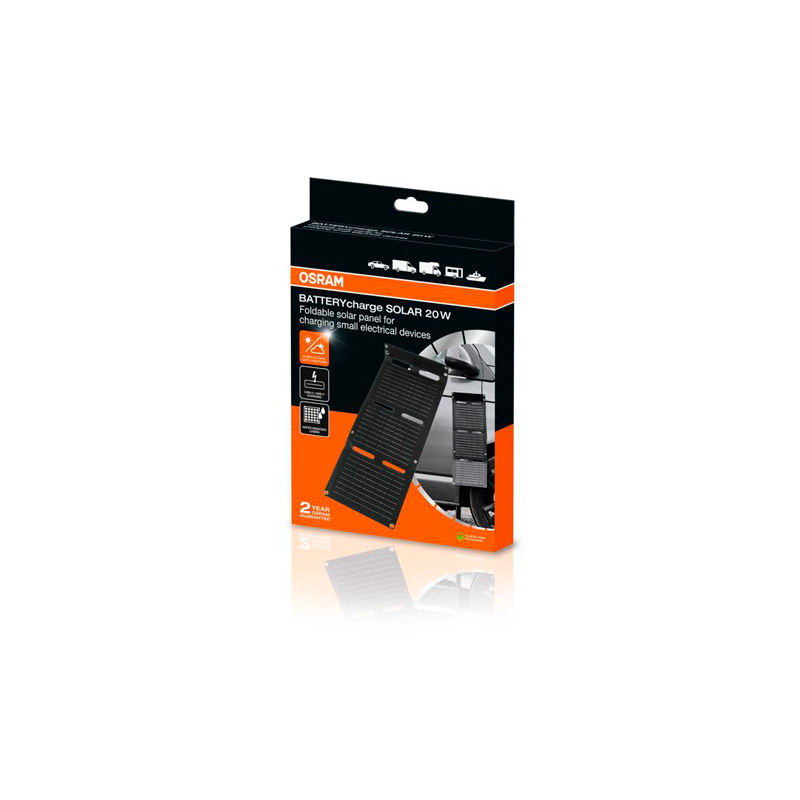 Osram BATTERYcharge SOLAR 20W - incl. USB lader Type A & Type C - Solar Panel