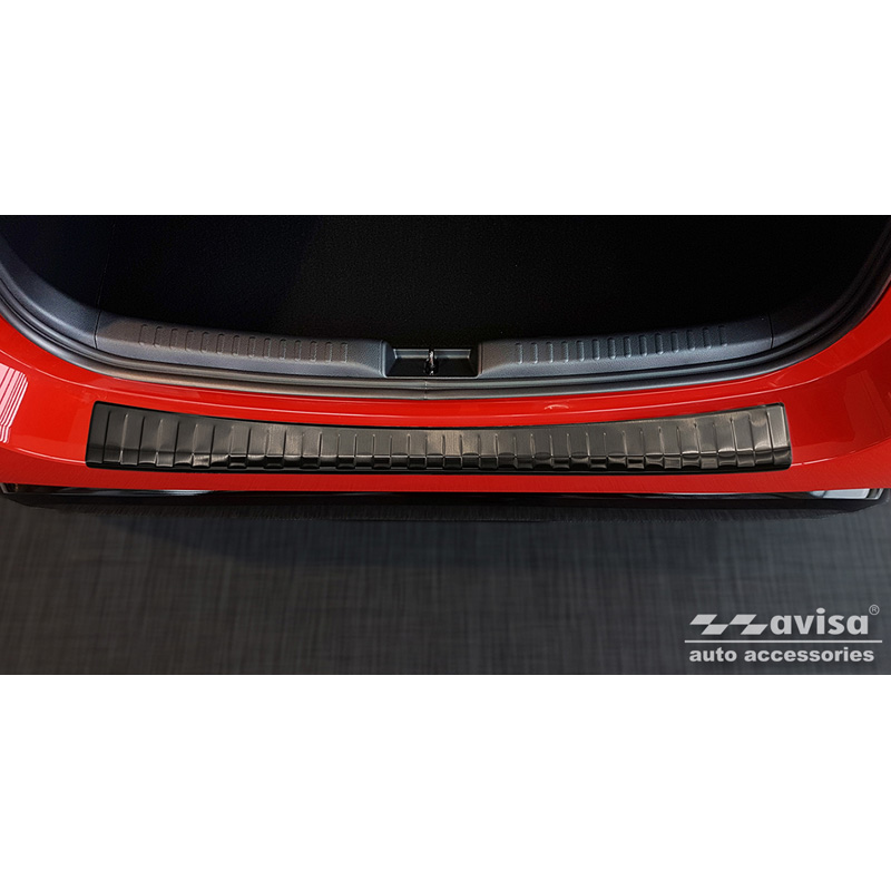 Black Stainless Steel Rear bumper protector  Toyota Yaris IV Hatchback 5-doors 2020-2024 & Facelift 2024- excl. GR 'Ribs'