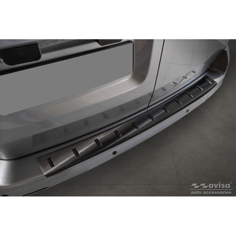 Black Stainless Steel Rear bumper protector  Citroën Space Tourer & Jumpy 2016- / Peugeot Traveller & Expert 2016- / Toyota Proace Verso 2016- / Opel Vivaro & Zafira Life 2019- 'STRONG EDITION'
