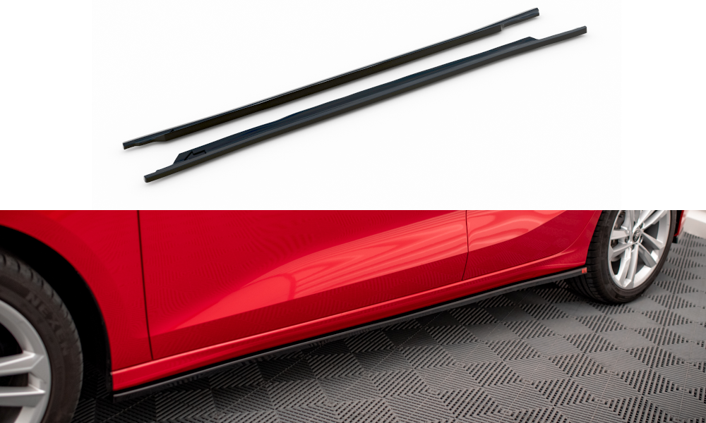 Zijskirts Audi A3 8Y Maxton Glans Zwart