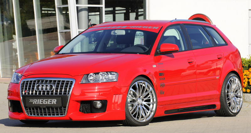 Zijskirts Audi A3 8P Sportback ABS Carbon-look Rieger