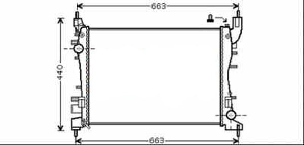 Radiator LINEA 07->> 540x375x28 1.4I 8V 57KW +/-AC