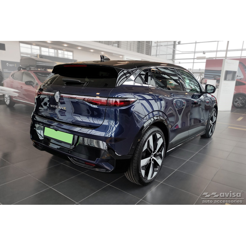 Zwart RVS Achterbumperprotector  Renault Megane E-Tech 2022- 'Ribs'