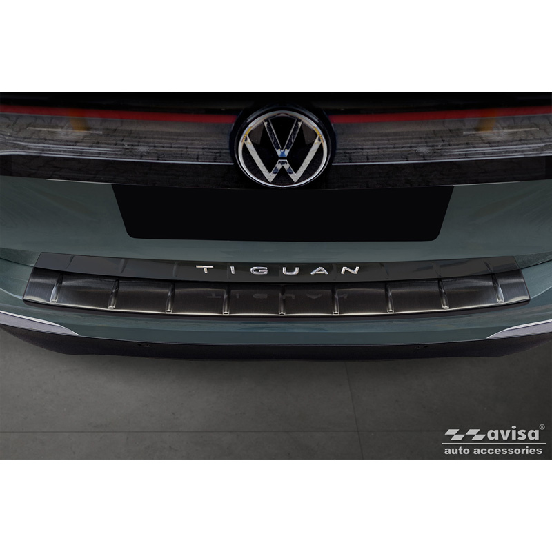 Black Stainless Steel Rear bumper protector  Volkswagen Tiguan (CT1) 2024- 'Ribs'