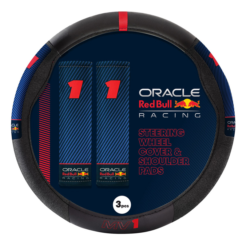 Red Bull Oracle Universal steering wheel cover + shoulder pads - Type 002 MV1 - Black/Red/Blue