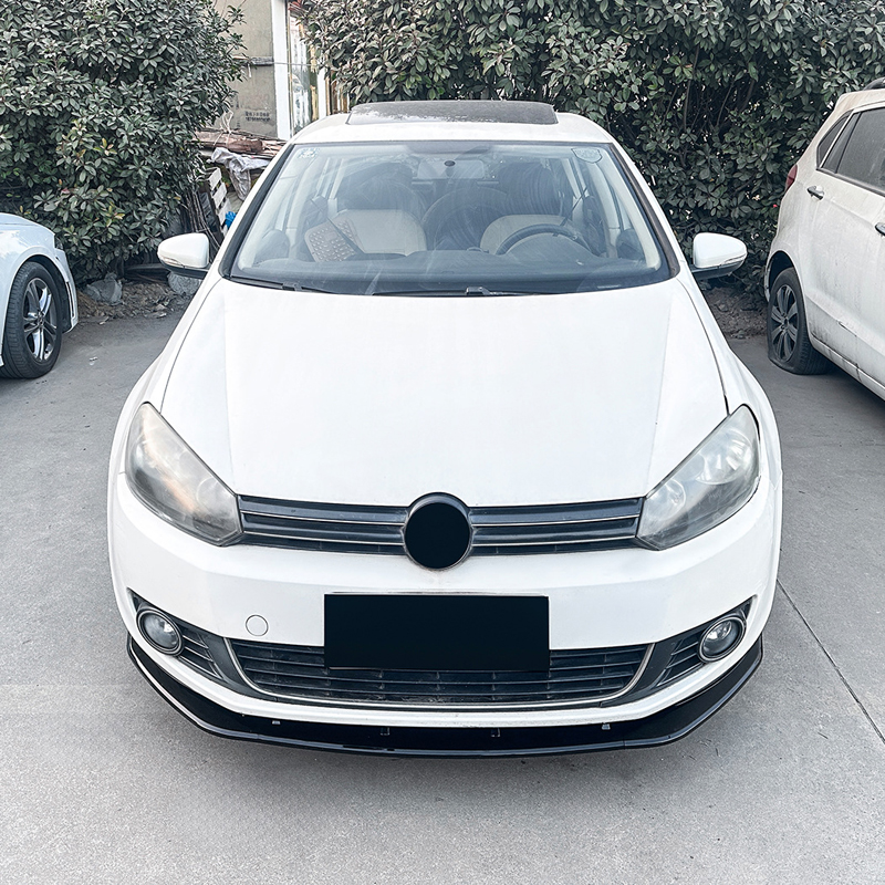 Front spoiler lip  Volkswagen Golf VI 2008-2012 excl. GTi/R (Glossy Black ABS)