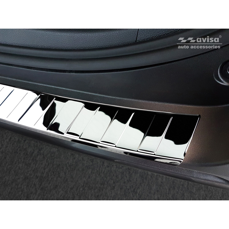 Chrome Stainless Steel Rear bumper protector  Toyota RAV4 (5th Gen.) 2018- & Suzuki Across 2020- 'Ribs'