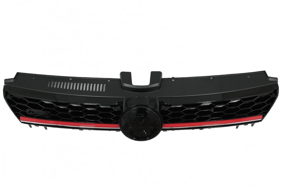 Grill VW Golf VII GTI R Rood 12-17 Glans Zwart