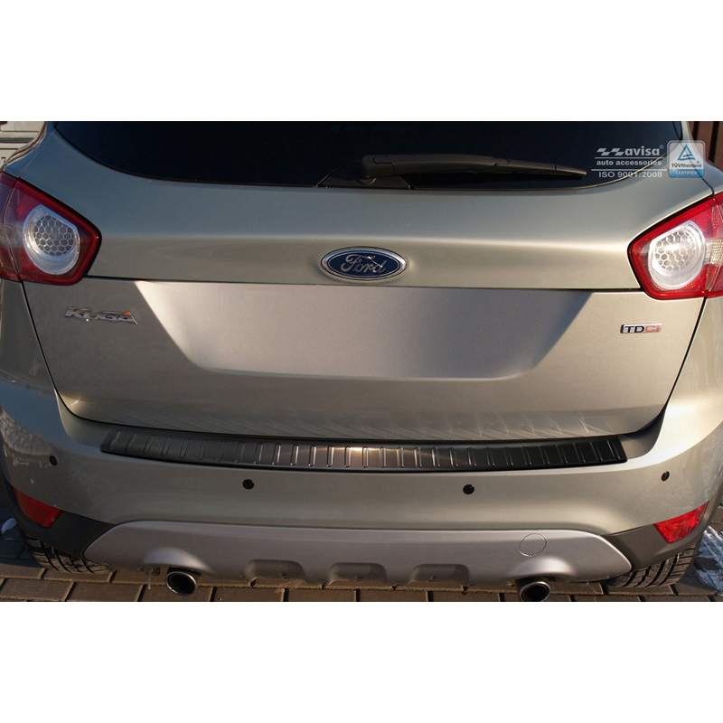 Zwart RVS Achterbumperprotector  Ford Kuga 2008-2012 'Ribs'