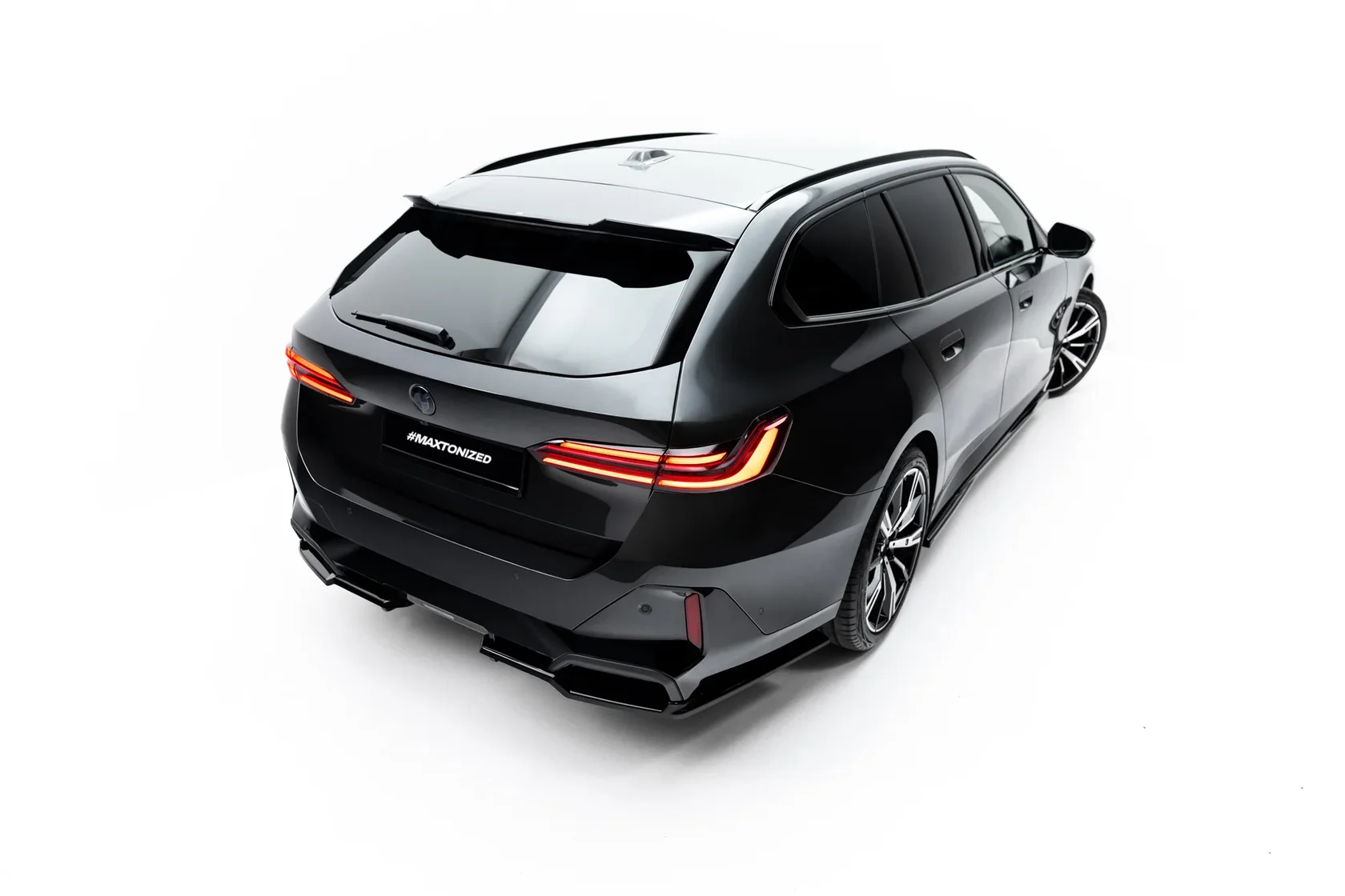 Spoiler Cap passend voor BMW 5 Serie M-Pack Touring G61 Glans Zwart – Maxton Design