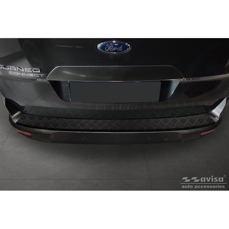 Matzwart Aluminium Achterbumperprotector  Ford Tourneo Connect/Transit Connect 2014-2017 & FL 2017-2022 'Riffled Plate'