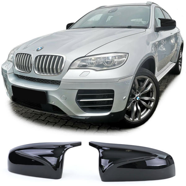 Spiegelkappen BMW X5 E70 X6 E71 Glans Zwart