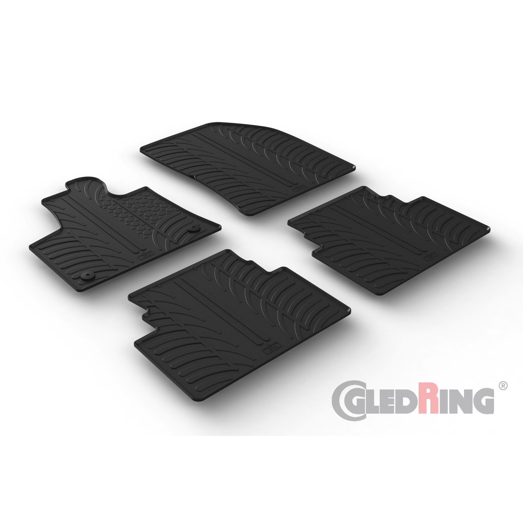 Rubber car mats set  Citroën C5 Aircross 12/2018- (T profile 4pieces + mounting clips)