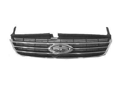 grille, zwart, met 3 chrome lijsten Ford Mondeo, 2007-2010