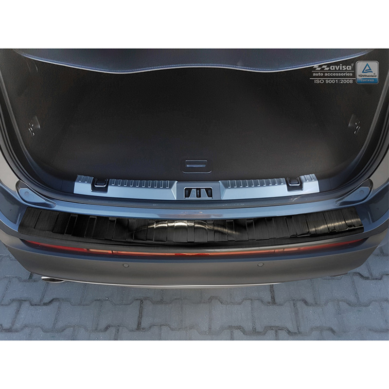 Black Stainless Steel Rear bumper protector  Ford Edge II 2014-2018 'Ribs'