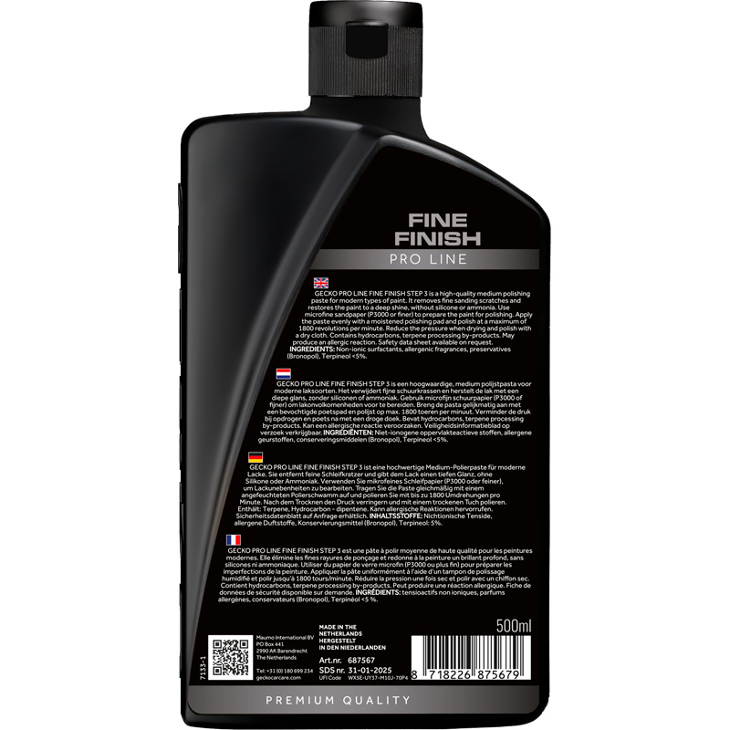 Gecko Pro Fijn polish 684 Stap 3 – 500ml (siliconenvrij)
