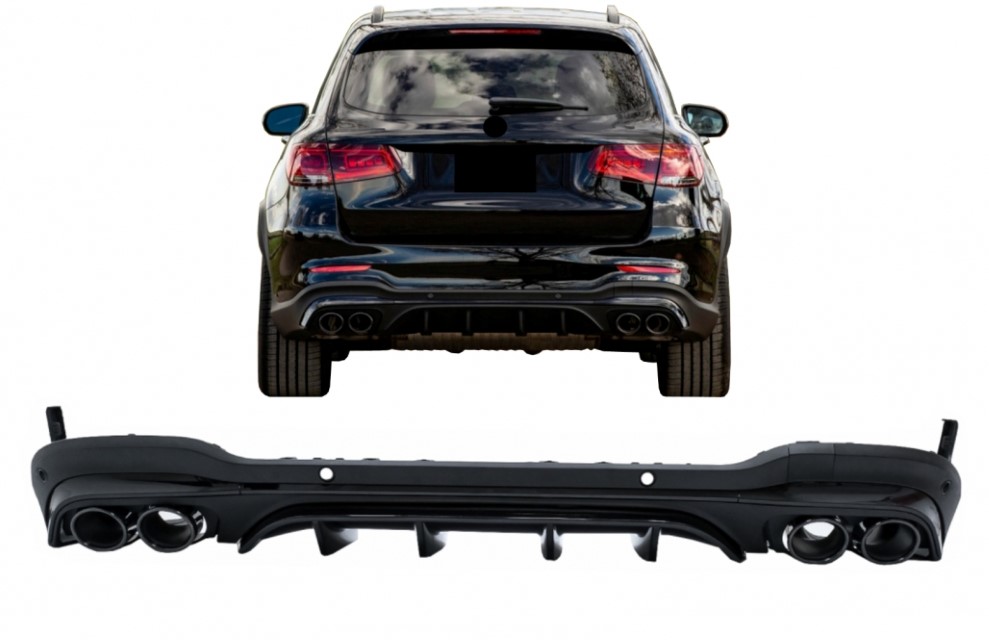 Diffusor Mercedes GLC X253 (2020-..) Facelift GLC43 incl. Uitlaat Stukken Zwart