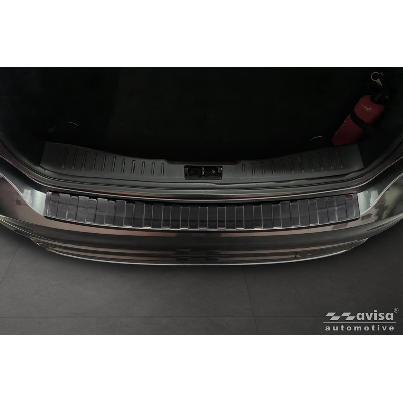 Zwart RVS Achterbumperprotector  Ford Focus III HB Facelift 2014-2018 & Fiësta 2017-2023 'Ribs'