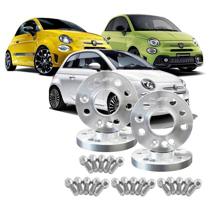 Simoni Racing Aluminium-Spurverbreiterungssatz - 2x12mm(VA) - 2x16mm(HA) (Mittenzentrierung 58,1mm) mit Radschrauben - passend für Abarth, Fiat Diverse
