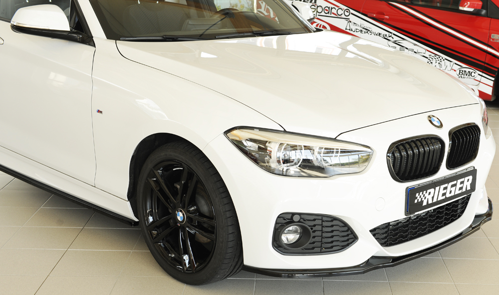 Voorspoiler BMW 1Serie F20/F21 2015-... Zwart Glans Rieger