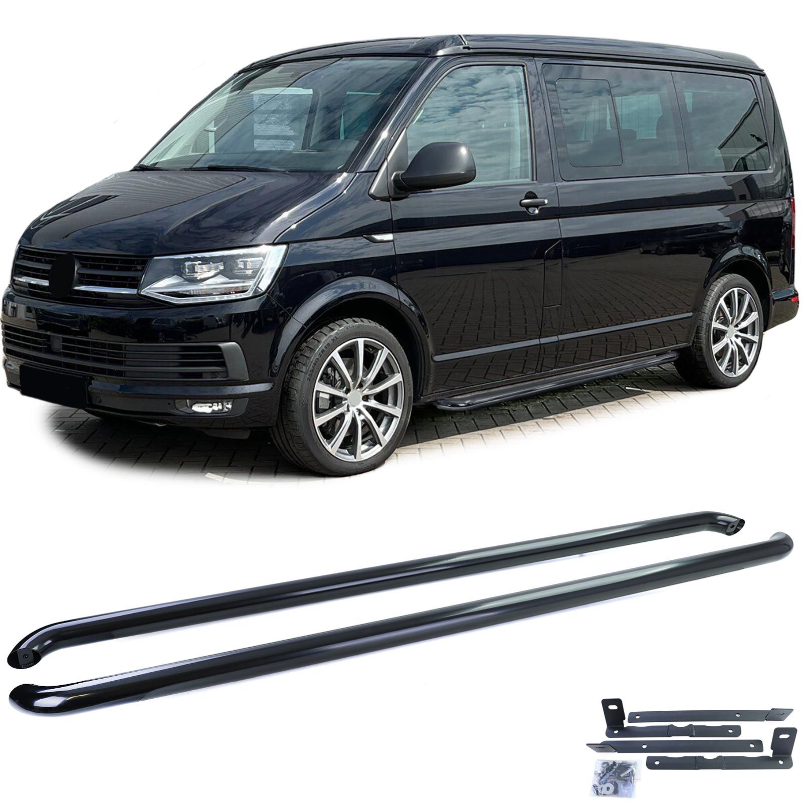 Sidesteps VW T5 T6 T6.1 korte wielbasis Zwart