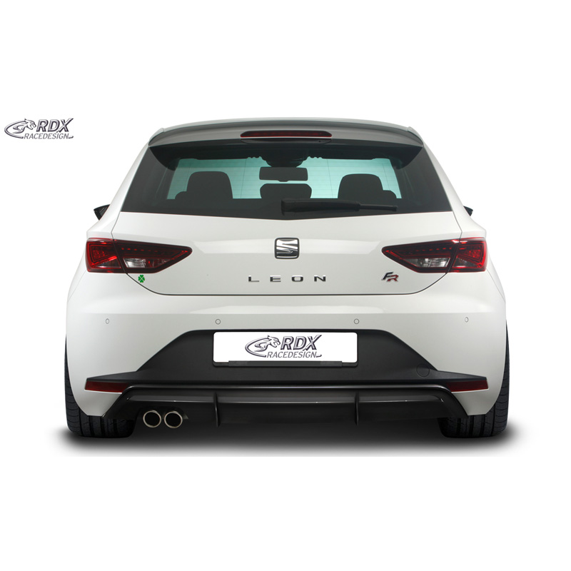 Rear bumper skirt 'Diffusor'  Seat Leon 5F FR SC/5-doors 2013-2017 excl. ST/Cupra (ABS glossy black)