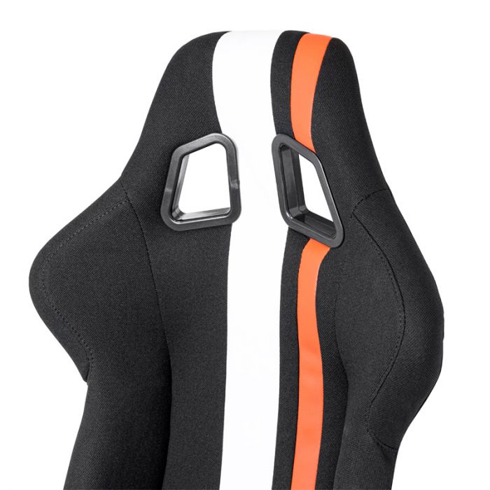 Sportstoel 'MO' - Zwart/Rood/Wit - Vaste polyester rugleuning - incl. sledes
