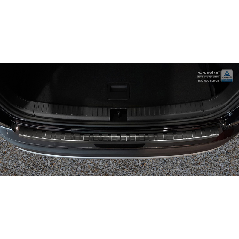 Black Stainless Steel Rear bumper protector  Seat Ateca 2016-2020 & FL 2020- 'Ribs'