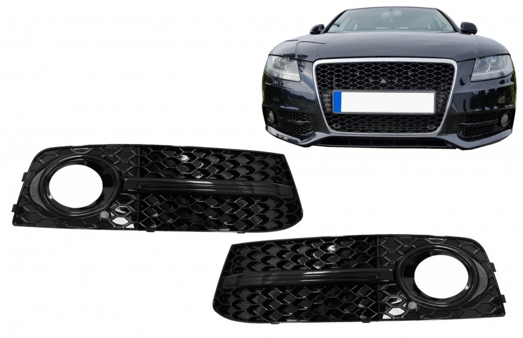 Grillen Audi A4 B8 RS4 look voor mistlampen Zwart