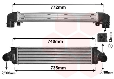 INTERCOOLER 2.2 TD4 (BH252754-->) 660x150x64 LAND ROVER FREELAND