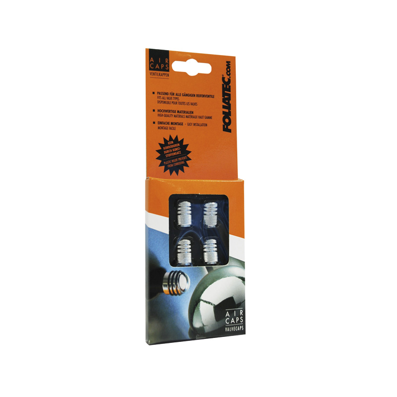 Foliatec AirCaps valve cap set Aluminum - 4 pieces - 3 rubber rings