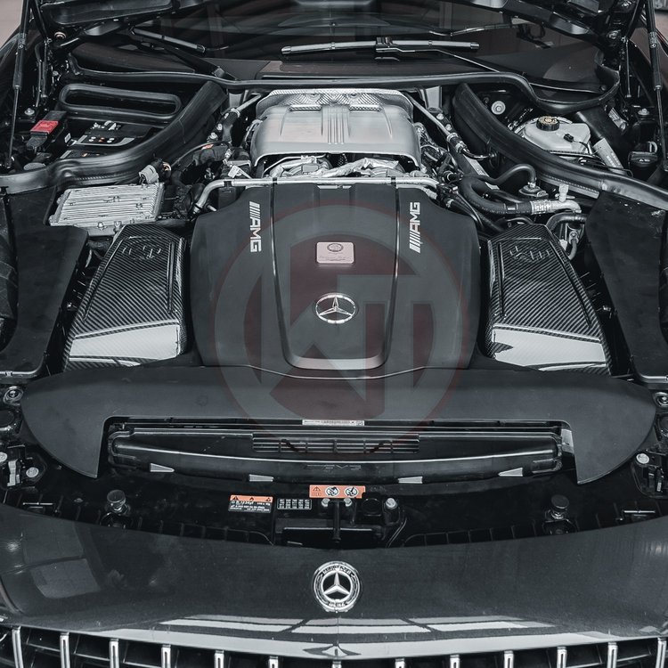 Mercedes AMG GT, GT S, GT C, GT R: '15- Carbon luchtinlaat systeem incl. 2 sportluchtfilters Ø102mm