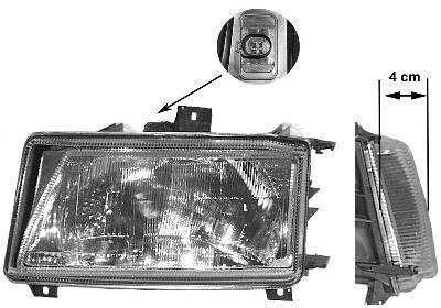 koplamp, Valeo, H4, rechts, 09/2000-Seat Inca, 1995-2003