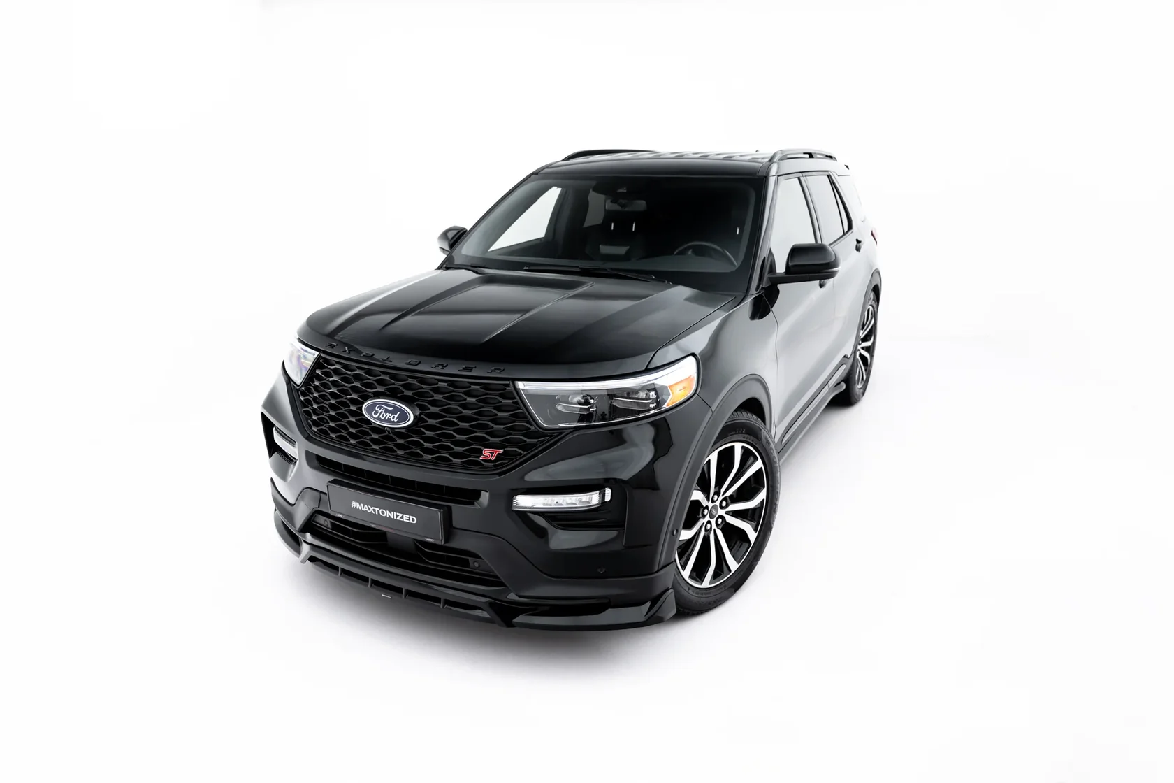 Voorspoiler passend voor Ford Explorer ST Mk6 Glanzend zwart – Maxton Design