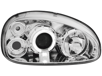 Koplampen Opel Corsa B 93-00  Angel Eyes chroom