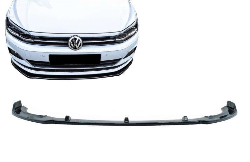 Voorspoiler VW Polo MK6 AW 2G Glans Zwart
