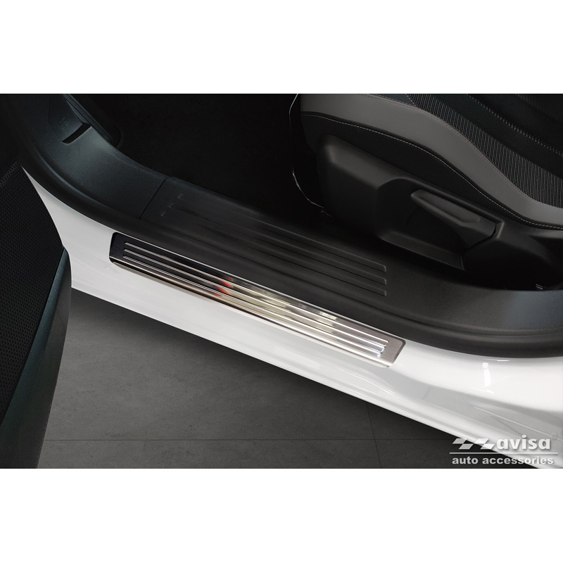 Stainless Steel Door sill protectors  Opel Mokka II 2020- 'Lines' - 4-pieces