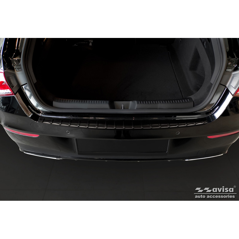 Black Stainless Steel Rear bumper protector  Mercedes CLA II (X118) Shooting Brake 2019- 'Ribs'