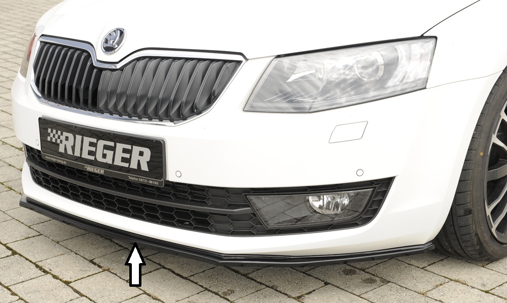 Voorspoiler Skoda Octavia 5E 2013-2017 Zwart Glans Rieger