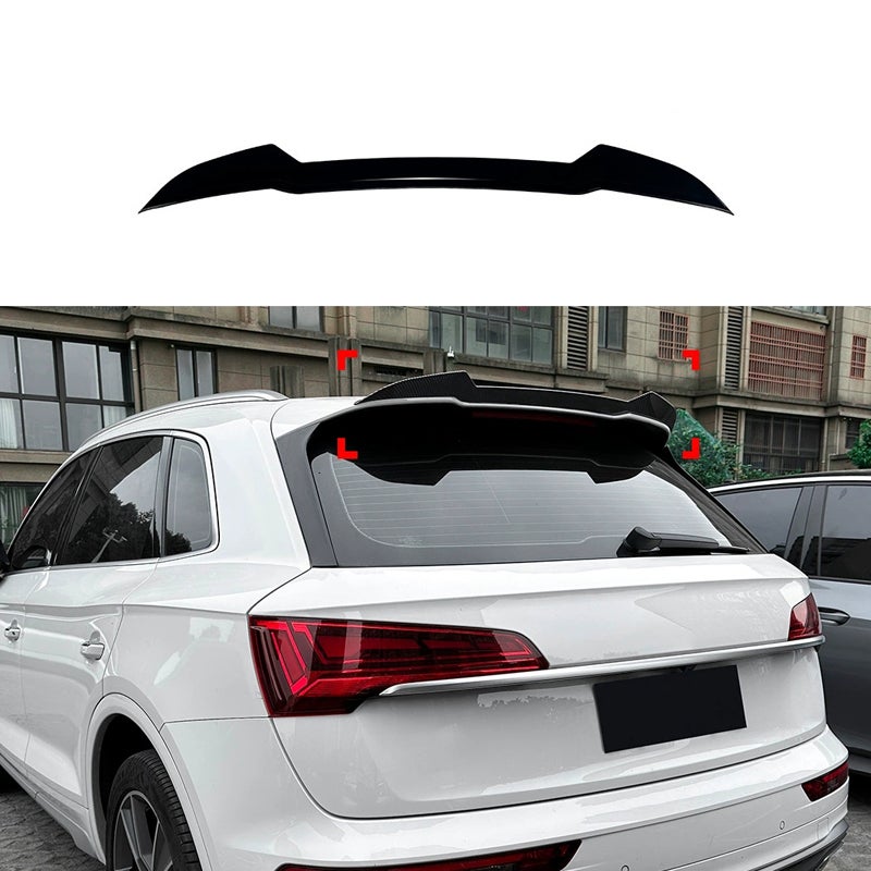 Roof spoiler (Spoiler Cap)  Audi Q5 (FY) S-Line/SQ5 2017-2025 (ABS Glossy Black)