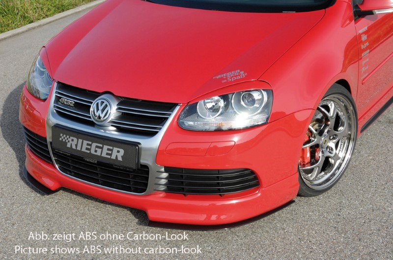 Spoilerzwaard Carbon voor Voorspoilerlip VW Golf V met R32 Voorb