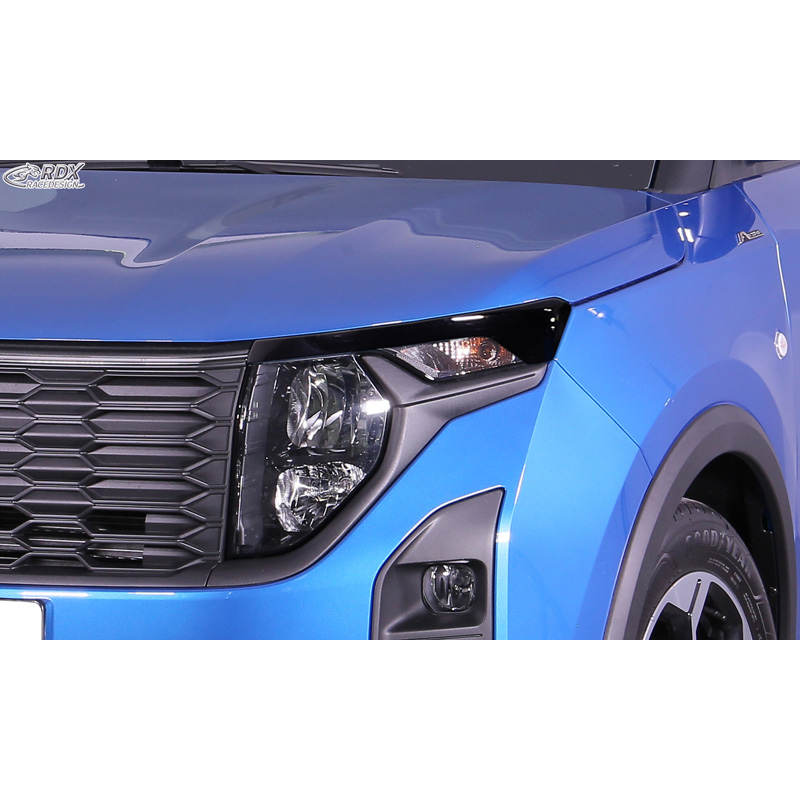 RDX Scheinwerferblenden passend für Ford Transit Courier & Tourneo Courier 2023- (ohne LED-Blinker & DRL) (ABS Glänzend Schwarz)
