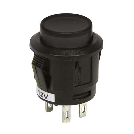 Drukschakelaar Zwart 12V 20A
