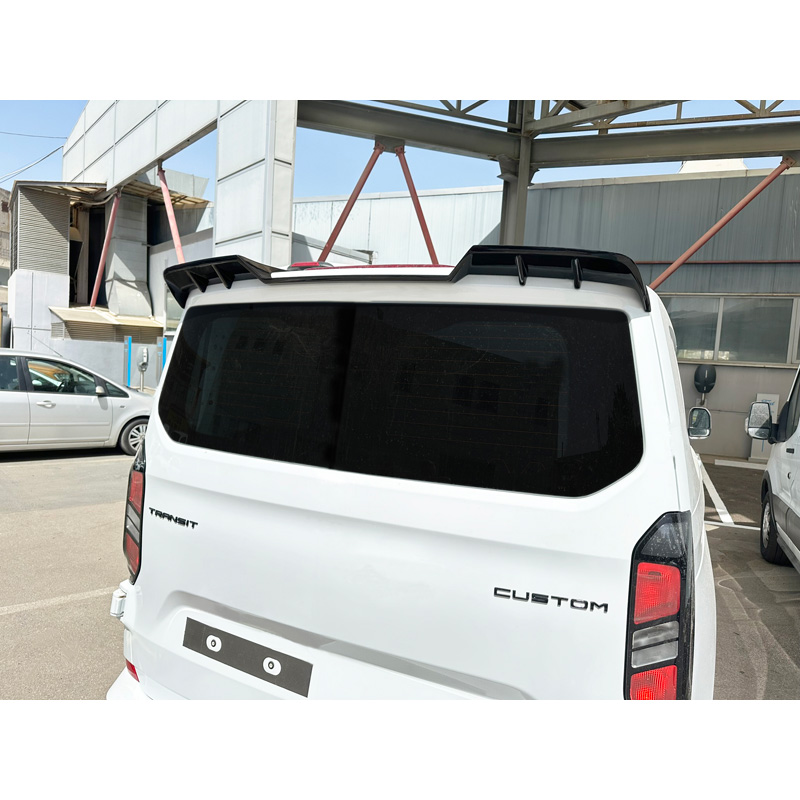 Dakspoiler V.2  Ford Transit Custom (V710) 2023- & Volkswagen Transporter T7 2024- (met achterklep) (PU)