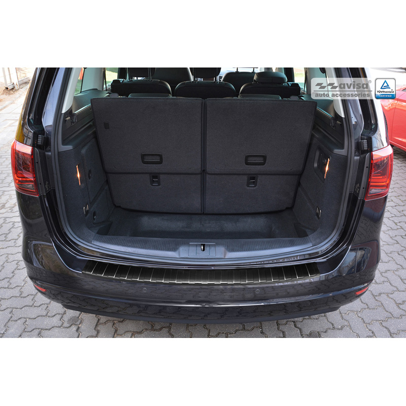 Black Stainless Steel Rear bumper protector  Seat Alhambra & Volkswagen Sharan II 2010- 'Ribs'