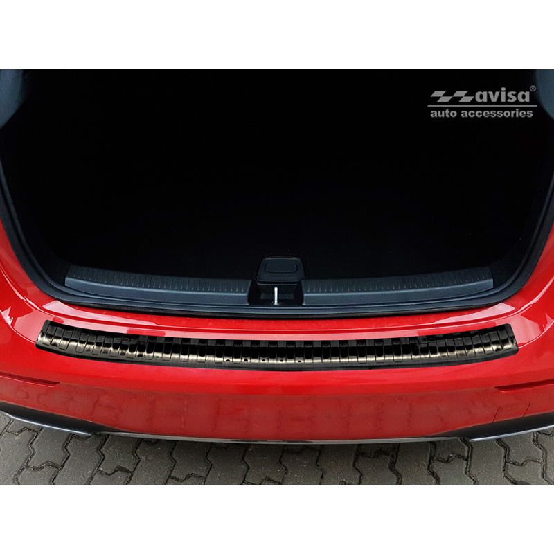Black Stainless Steel Rear bumper protector  Mercedes A-Class W177 HB 2018- incl. AMG & EQ 'Ribs'