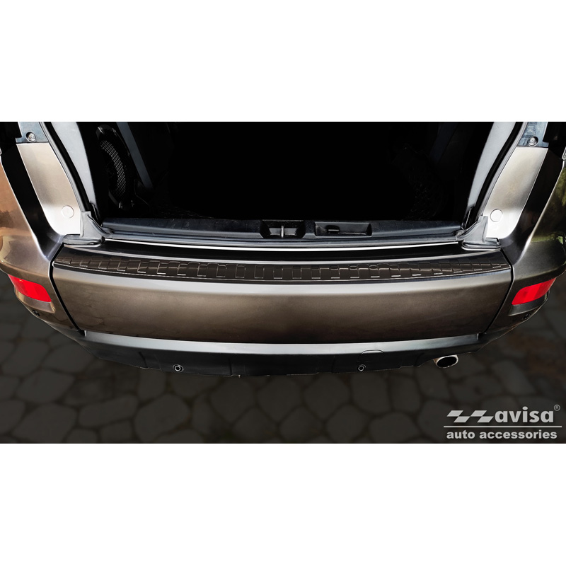Black Stainless Steel Rear bumper protector  Mitsubishi Outlander II / Citroën C-Crosser / Peugeot 4007 2006-2012 'Ribs'