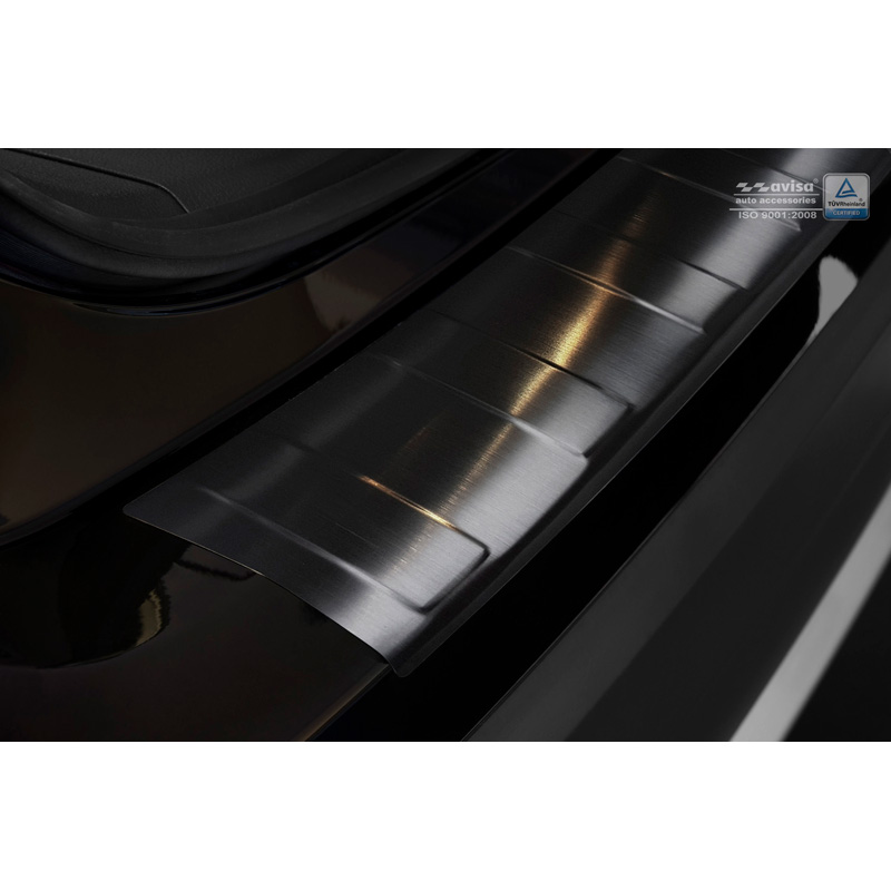 Zwart RVS Achterbumperprotector  Mitsubishi Outlander III 2015- 'Ribs'