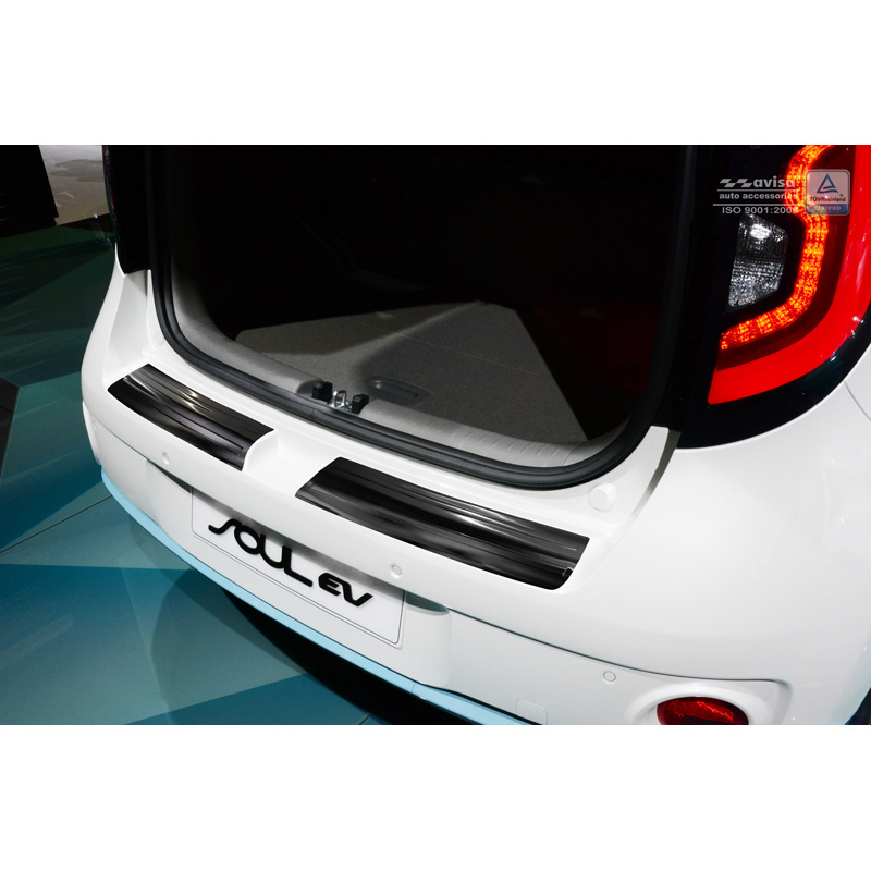 Black Stainless Steel Rear bumper protector  Kia Soul EV 2014- (2-Pieces)